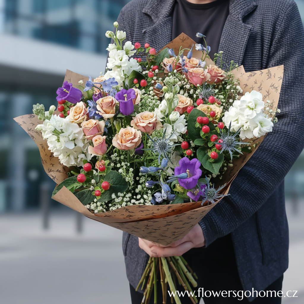 Ranní louka kytice k narozeninám